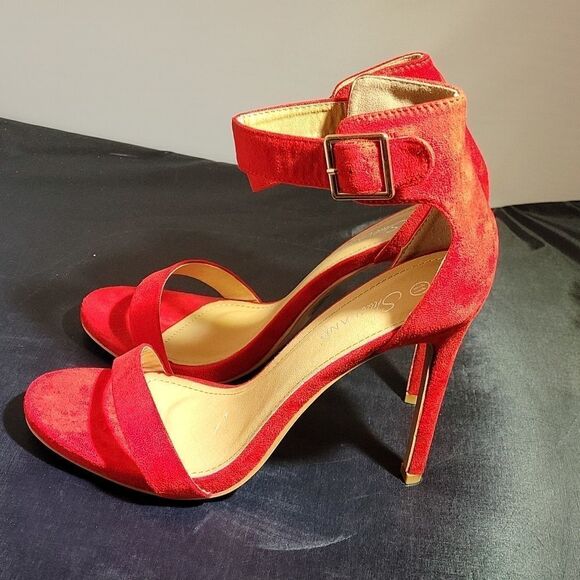 BRAND NEW SH ZOANNA-TWICE FUN SUEDE HIGH HEEL STILETTOS SANDAL WITH ANKLE STRAP - Picture 12 of 15